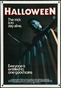 2s0740 HALLOWEEN linen Aust 1sh 1979 John Carpenter classic, best different image of Michael Myers!