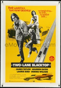 2s0747 TWO-LANE BLACKTOP linen Aust 1sh 1971 James Taylor is the driver, Warren Oates, Laurie Bird