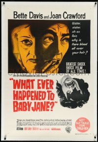 2s0748 WHAT EVER HAPPENED TO BABY JANE? linen Aust 1sh 1963 Bette Davis & Joan Crawford, ultra rare!