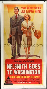 2s0514 MR. SMITH GOES TO WASHINGTON linen Aust 3sh 1939 art of James Stewart & Arthur, ultra rare!