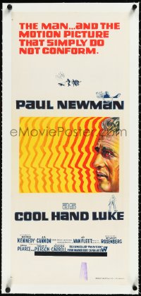 2s0843 COOL HAND LUKE linen Aust daybill 1967 Paul Newman prison escape classic, cool art!