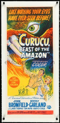 2s0848 CURUCU, BEAST OF THE AMAZON linen Aust daybill 1956 Universal horror, great monster art!