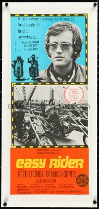 2s0853 EASY RIDER linen Aust daybill 1969 Peter Fonda, motorcycle classic directed by Dennis Hopper!