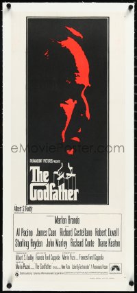 2s0860 GODFATHER linen Aust daybill 1972 best art of Marlon Brando, Francis Ford Coppola classic!