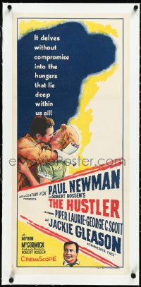 2s0871 HUSTLER linen Aust daybill 1962 pool pros Paul Newman & Jackie Gleason, Laurie, different!