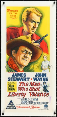 2s0883 MAN WHO SHOT LIBERTY VALANCE linen Aust daybill 1962 John Wayne & James Stewart, John Ford