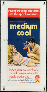 2s0887 MEDIUM COOL linen Aust daybill 1969 Haskell Wexler's X-rated 1960s counter-culture classic!