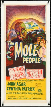 2s0889 MOLE PEOPLE linen Aust daybill 1956 Universal horror/sci-fi, completely different art!