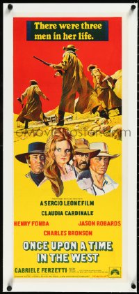 2s0896 ONCE UPON A TIME IN THE WEST linen Aust daybill 1970 Leone, Cardinale, Fonda, Bronson, Robards