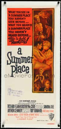 2s0909 SUMMER PLACE linen Aust daybill 1959 Sandra Dee & Donahue in young lovers classic, rare!