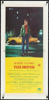 2s0911 TAXI DRIVER linen Aust daybill 1976 classic art of De Niro by cab, directed by Martin Scorsese!