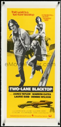 2s0916 TWO-LANE BLACKTOP linen Aust daybill 1971 James Taylor is the driver, Oates, Laurie Bird!