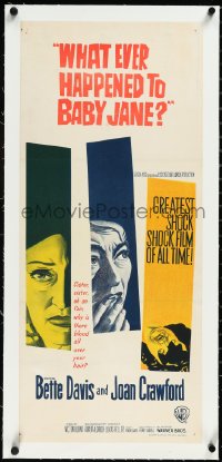 2s0918 WHAT EVER HAPPENED TO BABY JANE? linen Aust daybill 1963 Aldrich, Bette Davis & Joan Crawford!