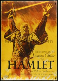 2s0145 HAMLET 33x47 Austrian 1948 August art of Laurence Olivier in Shakespeare classic, ultra rare!