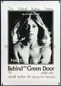 2s0941 BEHIND THE GREEN DOOR linen 24x36 1sh 1972 Mitchell Bros' classic, sexy naked Marilyn Chambers!