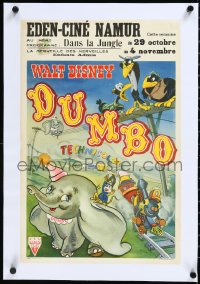 2s0730 DUMBO linen Belgian 1947 different art from Walt Disney circus elephant classic, very rare!