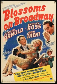 2s0953 BLOSSOMS ON BROADWAY linen 1sh 1937 Edward Arnold, Shirley Ross, John Trent, musical!