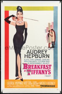 2s0956 BREAKFAST AT TIFFANY'S linen 1sh 1961 classic McGinnis art of sexy elegant Audrey Hepburn!
