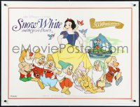 2s0759 SNOW WHITE & THE SEVEN DWARFS linen British quad R1987 Walt Disney cartoon fantasy classic!