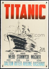 2s0665 TITANIC linen Canadian 1sh 1953 great different art of the legendary ship, very rare!