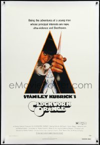 2s0971 CLOCKWORK ORANGE linen 1sh 1972 Stanley Kubrick, Castle art of Malcolm McDowell!