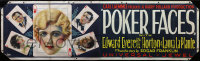 2s0123 POKER FACES 36x119 cloth banner 1926 Laura La Plante, Horton & cast on playing cards, rare!