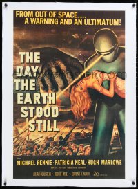 2s0604 DAY THE EARTH STOOD STILL linen 26x36 commercial poster 2000s classic art of Gort with girl!