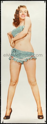 2s0576 MARILYN MONROE linen 22x62 commercial poster 1952 incredible sexy portrait in skimpy outfit!