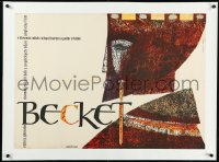 2s0658 BECKET linen Czech 24x34 1965 Richard Burton in the title role, different Svoboda art, rare!