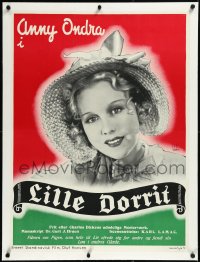 2s0673 LITTLE DORRIT linen Danish 1934 c/u of beautiful Anny Ondra, Charles Dickens, ultra rare!