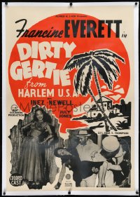 2s0985 DIRTY GERTIE FROM HARLEM USA linen 1sh 1946 all-black version of Sadie Thompson, ultra rare!