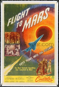 2s1002 FLIGHT TO MARS linen 1sh 1951 the most fantastic expedition ever conceived by man, cool art!