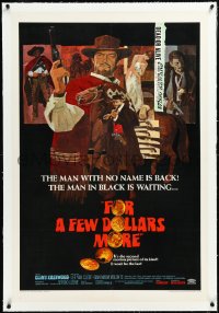 2s1004 FOR A FEW DOLLARS MORE linen 1sh 1967 the man with no name is back, Clint Eastwood, cool art!