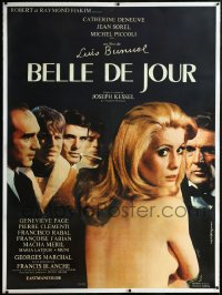 2s0523 BELLE DE JOUR linen French 1p 1968 Luis Bunuel, close up of sexy topless Catherine Deneuve!