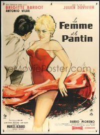 2s0532 WOMAN LIKE SATAN linen French 1p 1959 best Thos art of sexiest Brigitte Bardot dancing, rare!