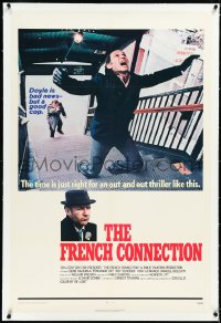 2s1007 FRENCH CONNECTION linen int'l 1sh 1971 Gene Hackman in chase climax, William Friedkin classic!