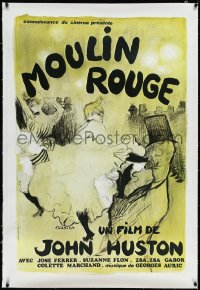 2s0516 MOULIN ROUGE linen French 32x47 R1980s Jose Ferrer as Toulouse-Lautrec, different Gaborit art!