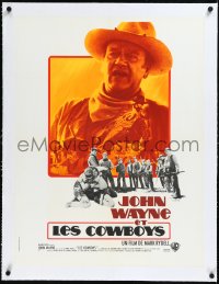 2s0715 COWBOYS linen French 24x32 1972 John Wayne gave these young boys their chance to become men!