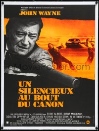 2s0716 McQ linen French 23x31 1974 Sturges, John Wayne is a busted cop with an unlicensed gun, rare!