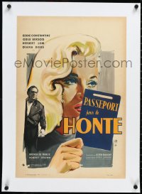 2s0661 PASSPORT TO SHAME linen French 16x23 1959 completely different art of sexy Diana Dors by Thos!