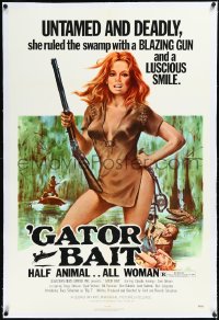 2s1013 GATOR BAIT linen 1sh 1974 sexy Beverly Sebastion as Big T is half animal... all woman!