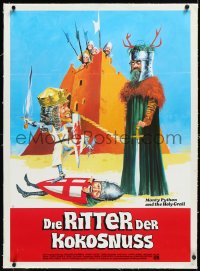 2s0723 MONTY PYTHON & THE HOLY GRAIL linen German R1980s Terry Gilliam, great different Peltzer art!