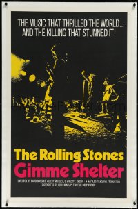 2s1015 GIMME SHELTER linen int'l 1sh 1971 Rolling Stones out of control rock & roll concert!