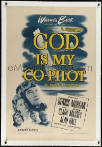 2s1017 GOD IS MY CO-PILOT linen 1sh 1945 Dane Clark & Dennis Morgan as World War II Flying Tigers!