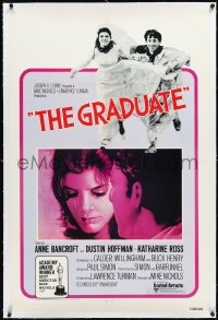 2s1024 GRADUATE linen int'l 1sh R1970s Dustin Hoffman, Katharine Ross, Mike Nichols classic!