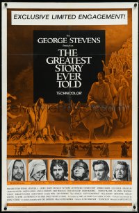 2s1028 GREATEST STORY EVER TOLD linen 1sh 1965 Max von Sydow as Jesus, exclusive limited engagement!