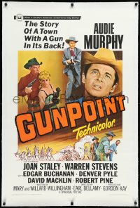 2s1032 GUNPOINT linen 1sh 1966 Audie Murphy in the story of a town with a gun in its back!
