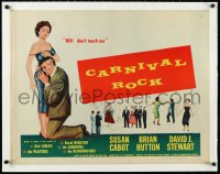 2s0794 CARNIVAL ROCK linen 1/2sh 1957 Susan Cabot, Brian Hutton, Bob Luman, The Platters, The Shadows!