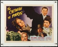 2s0795 CATMAN OF PARIS linen 1/2sh 1946 silhouette of monstrous man attacking sexy woman, rare!