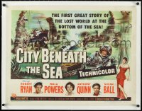 2s0797 CITY BENEATH THE SEA linen style A 1/2sh 1953 Budd Boetticher, art of deep sea divers, rare!